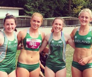 Catherine with relay team mates Phil, Niamh and Sarah.